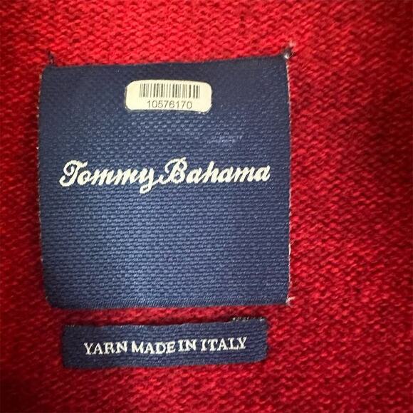Tommy Bahama Marino Wool Sweater Men’s Sz XL Red High Neck Pullover 1/4 Zip - Picture 3 of 13